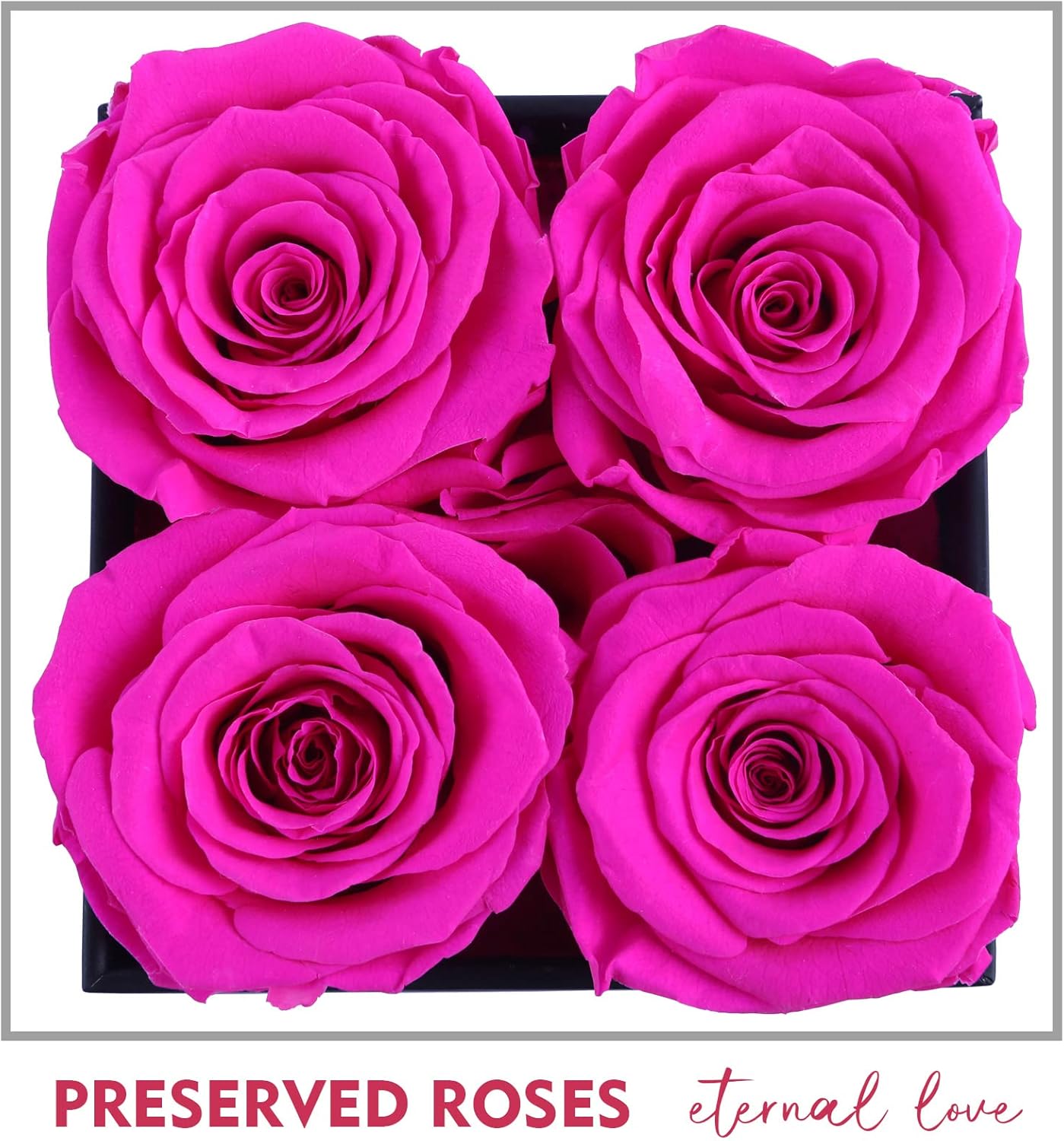 Impouo Preserved Roses Pink+ Radiant Pink Bundle, Flowers for Delivery Prime - Roses in a Box - Real Roses That Last a Year - Fresh Flowers - Unique Gifts for Women, Mothers Day, Valentine’s Day