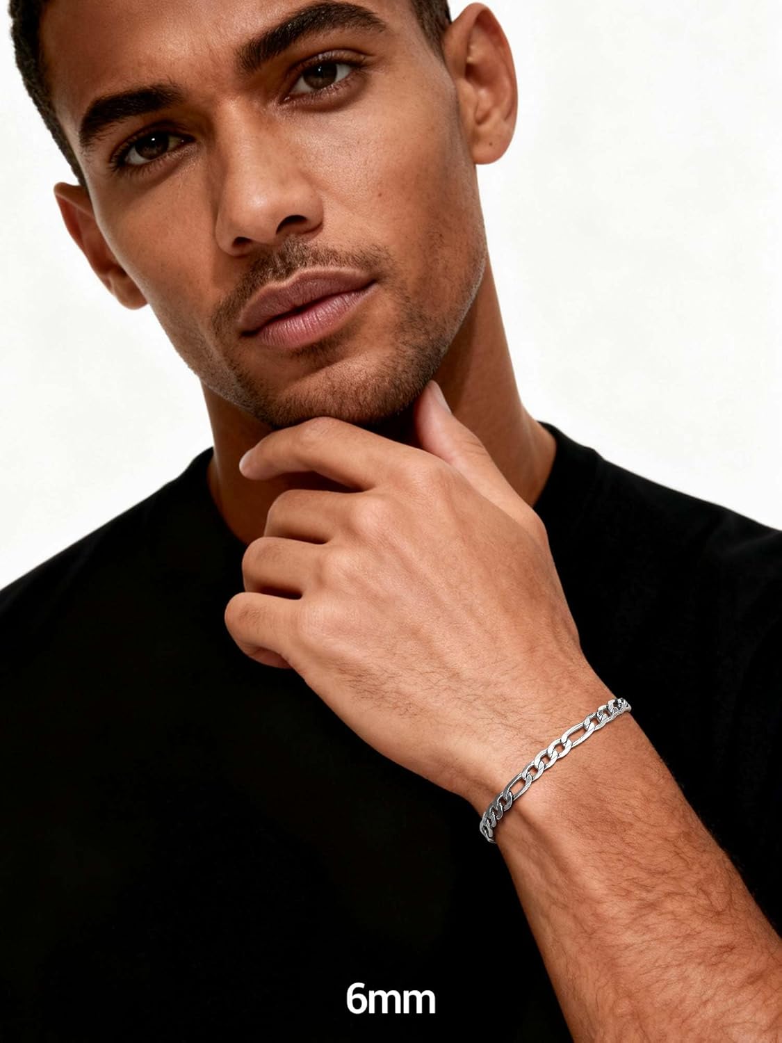 PROSTEEL 316L Stainless Steel Bracelet For Men, Stylish Figaro Chain, Hypoallergenic Jewelry, Black/Gold/Silver Tone, W:6mm-13mm, L:7.5"/8.3", Come with Box - Image 2