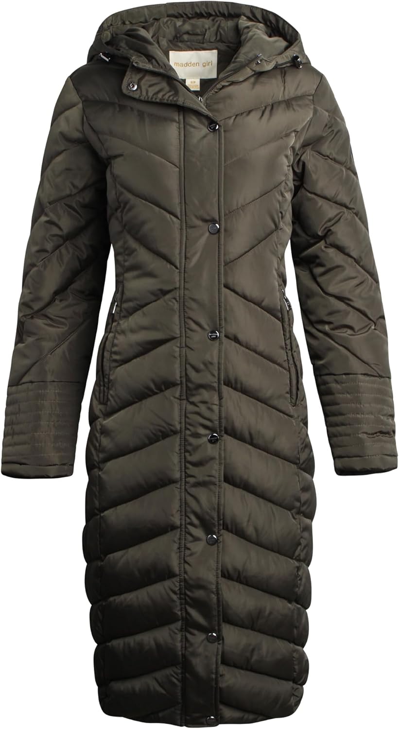 Madden Girl Womens Maxi Puffer Winter Coats - Long Quilted Jackets for Women Weather Resistant Puffer Parka Hooded Jacket - Image 3