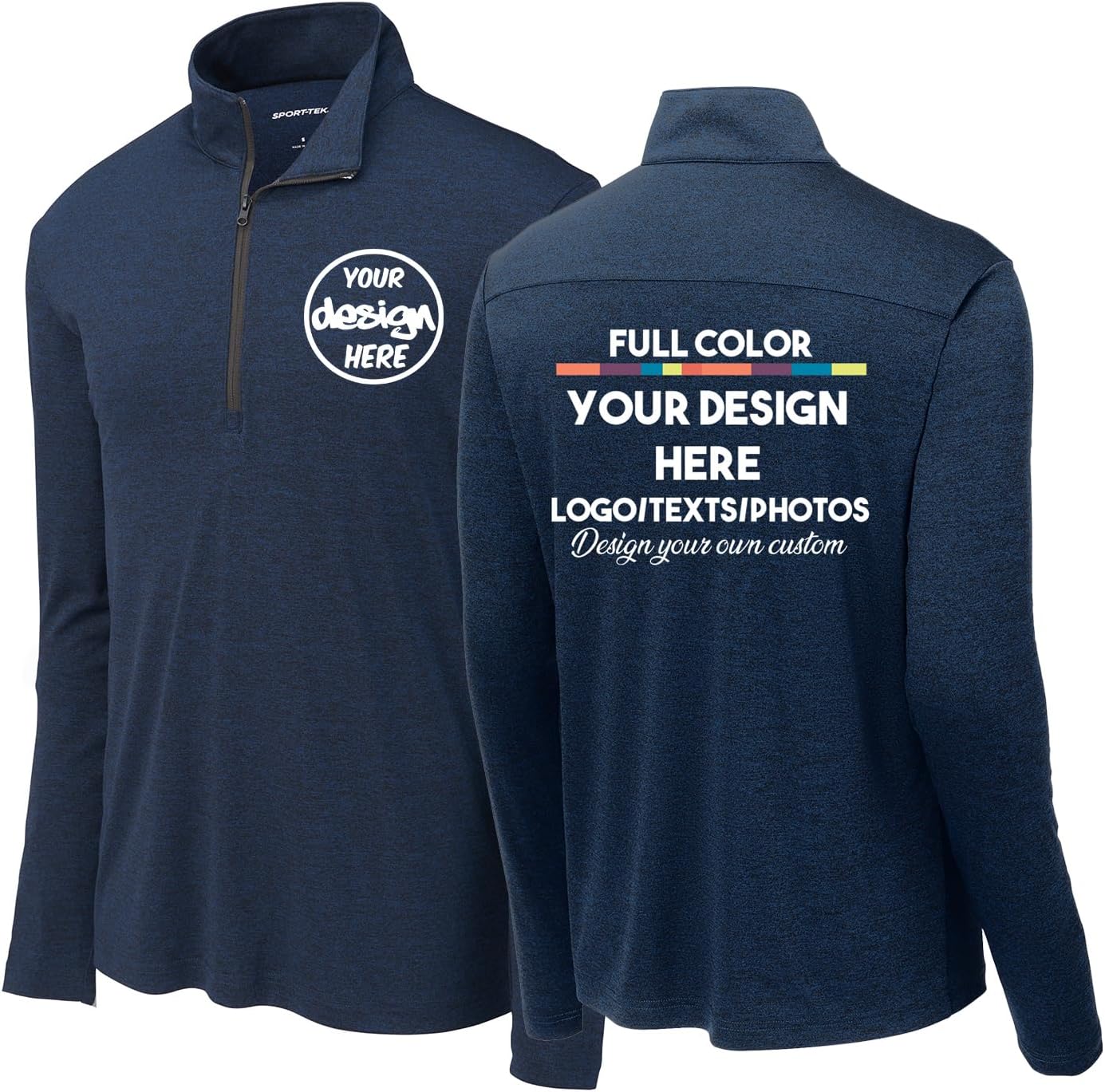 INK STITCH Men St469 Custom printing Front and Back Personalized Endeavor Half Zip Up Pullover