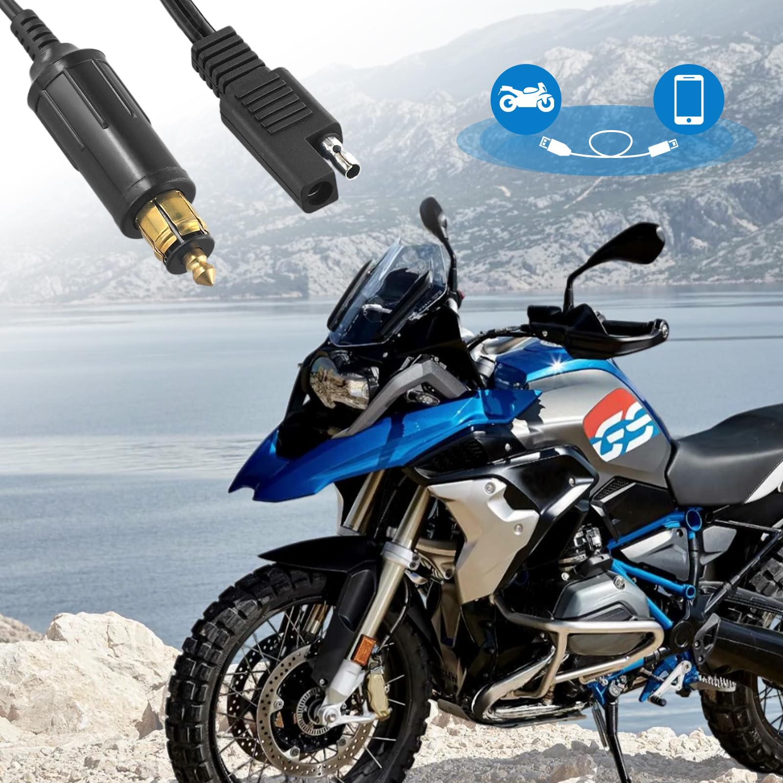 Chargeur de batterie pour moto BMW pour câble de connexion SAE, idéal pour les solutions de charge et de chauffage d'appareils