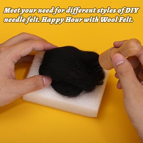 Miniatura 6 de Hilo de lana de 7.02 onzas, lana natural de color, suministros de fieltro de lana para fieltro de aguja, hilado a mano, materiales de manualidades,