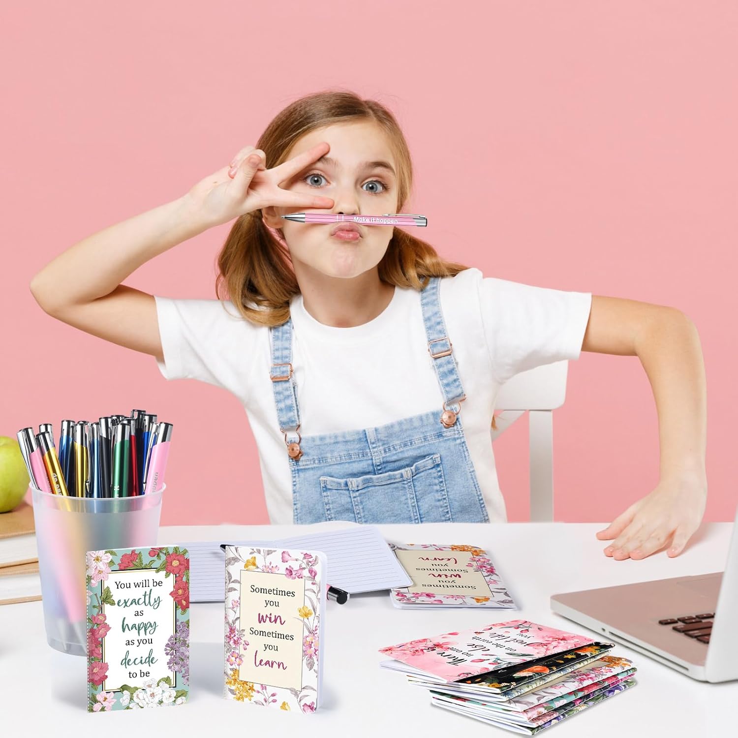 Funrous 32 Pcs Motivational Quote Pens Inspirational Notepads Mini Journal with Ballpoint Pen Small Notebooks Gift Set for Men Women Coworkers, Adult Party Favors Christmas Prizes Gift(Motivational) - Image 4