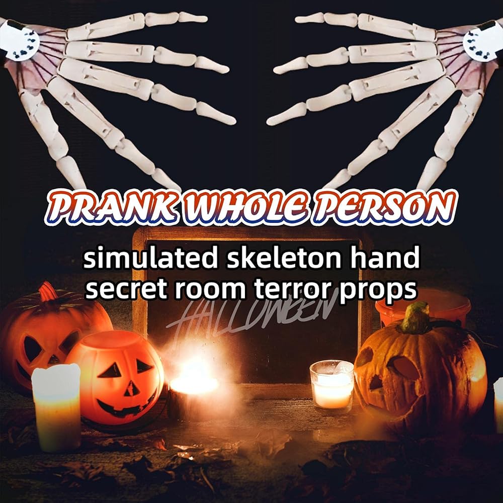 Halloween Gelenkfinger 3D-gedruckt - Skelett Fingerverlängerungen Grusel-Deko
