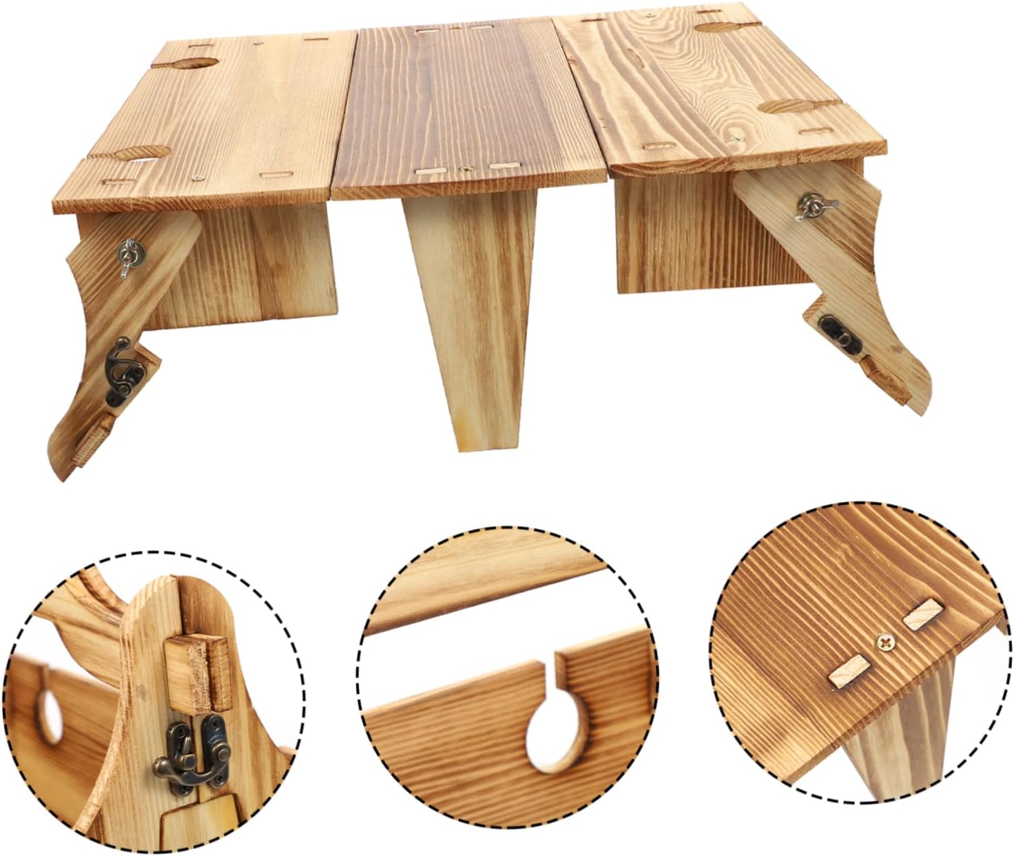 MERRYHAPY Portable Folding Picnic Basket Table Lightweight Outdoor Camping Desk for Easy Storage Transportation Compact Design for Picnics Beach and More