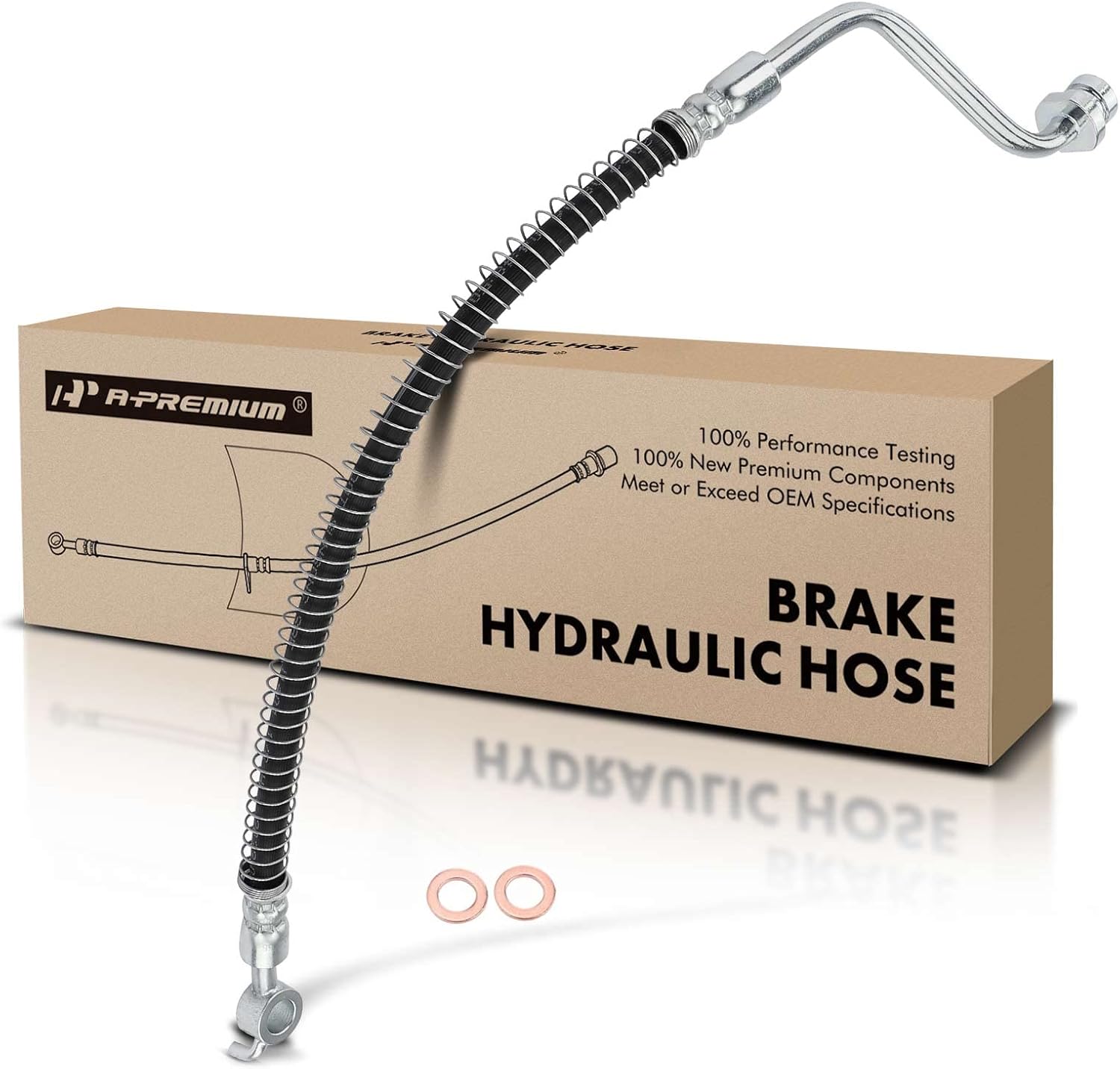 A-Premium Rear Passenger Brake Hydraulic Hose Compatible with Kia and Hyundai Models - Sorento 2009 2011-2013, Santa Fe 2007-2012 - Replace# 587382B010