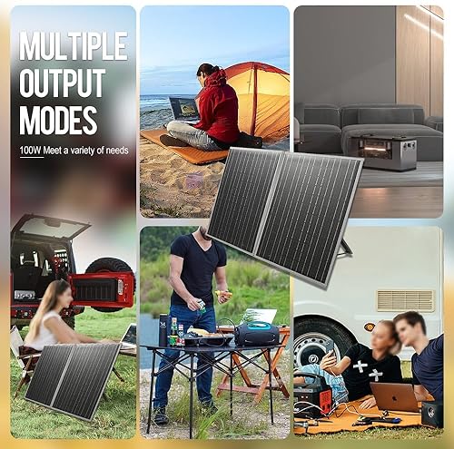 Miniatura 6 de Paneles solares portátiles con cargador solar multiconector 100W con soportes para camping RV estación de carga rápida