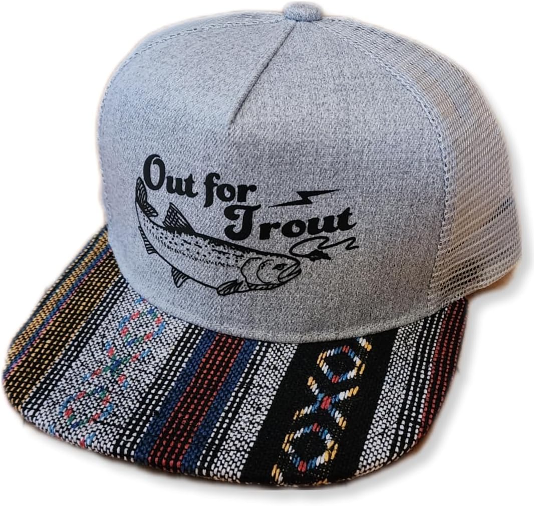ThatsRad Out for Trout Corduroy Snapback Hat Cap Fly Fishing Fisherman