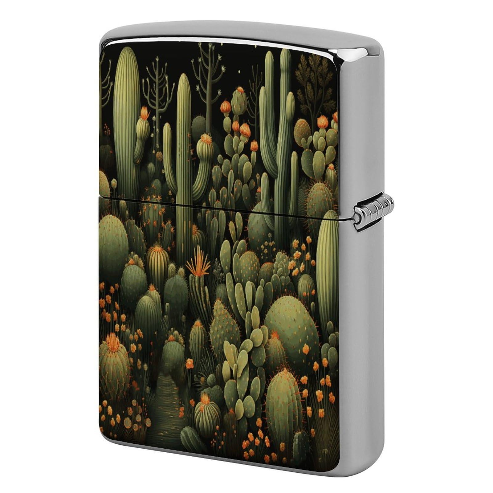 Fekiloot Style Green Cactus Lighter Case Cover Lighter Holder