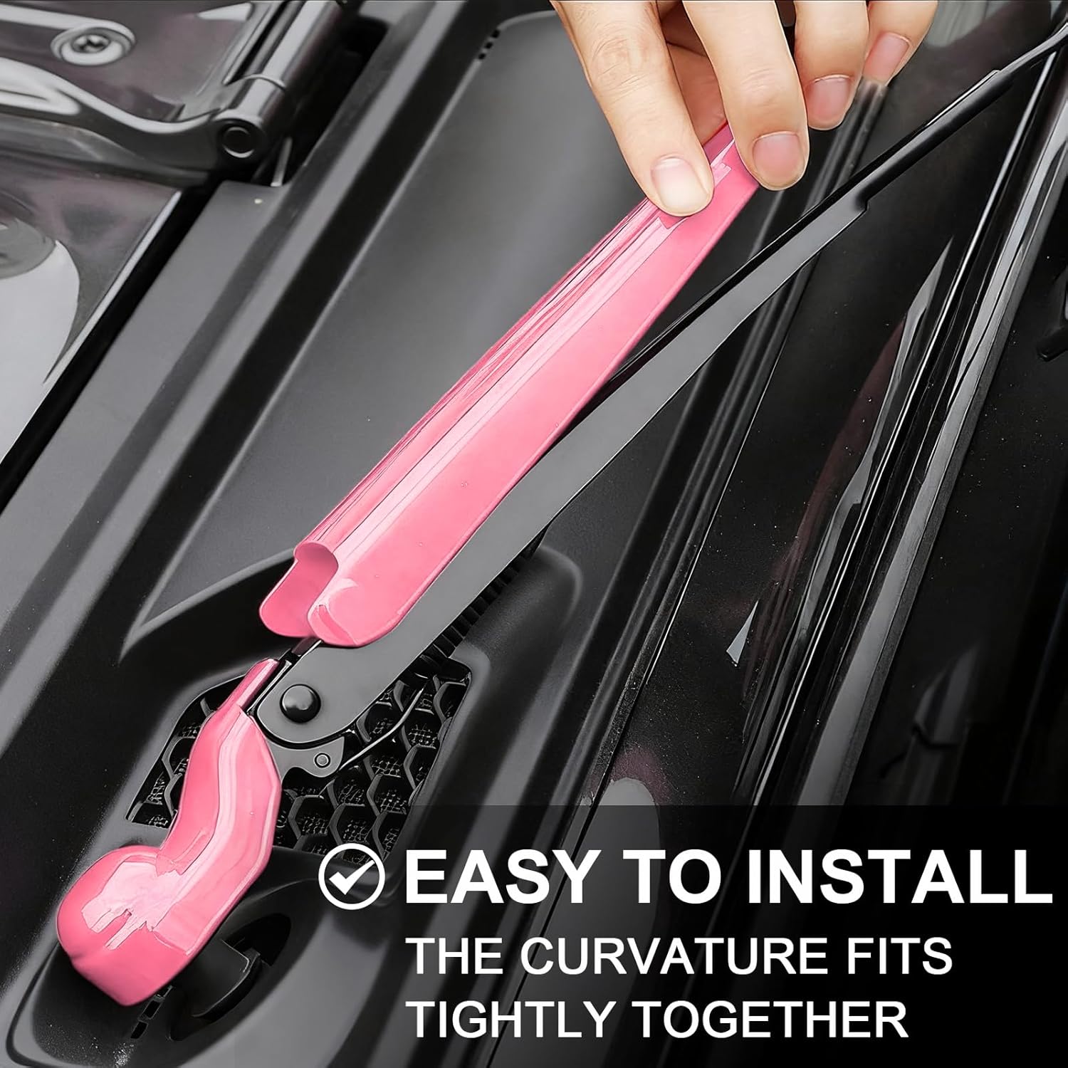 CJPPPZIW® Front Window Windshield Wiper Arm Cover Trim and Pink Wiper Blades for 2018-2024 Jeep Wrangler JL,Pink Exterior Accessories 4pcs