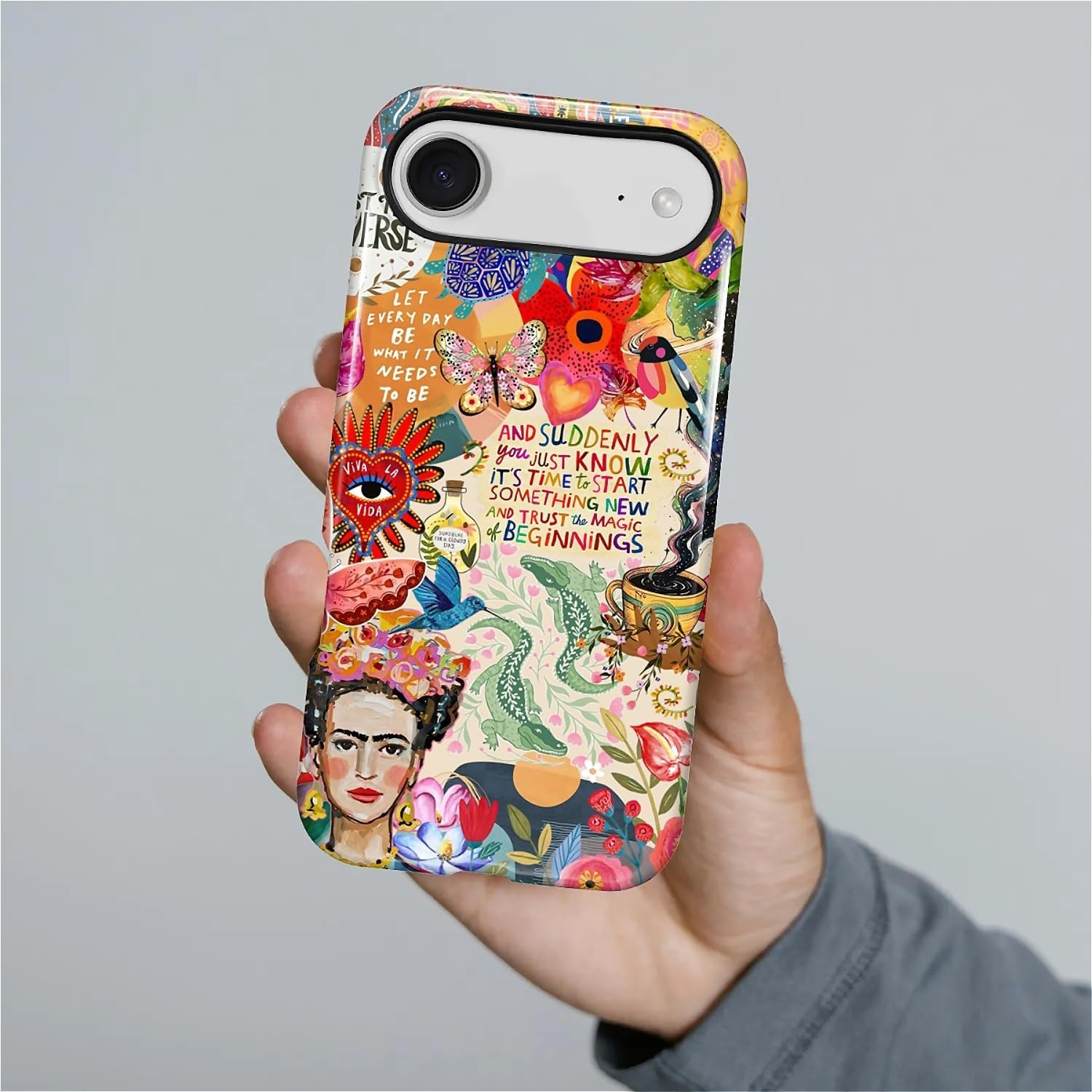 Case for iPhone 17 Air, Hybrid 2-Layer Case, Military-Grade Protection Durable Shockproof Anti-Scratch Phone Cover, Viva La Frida Collage image 3