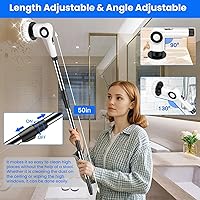 Vista 5 de Electric Spin Scrubber, Cordless Shower Scrubber with 7 Scrub Brushes, 3 Speeds, Adjustable Extension Handle, IPX7 Waterproof Power Scrubber for