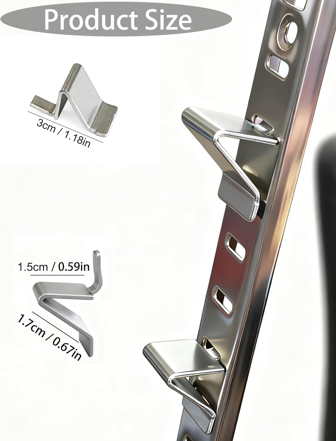 WAFJAMF Steel Shelf Clips 18PCS Heavy Duty Adjustable Shelves Brackets Pilaster Shelf Clip Support for Metal and Wood Shelves Cabinets - Silver