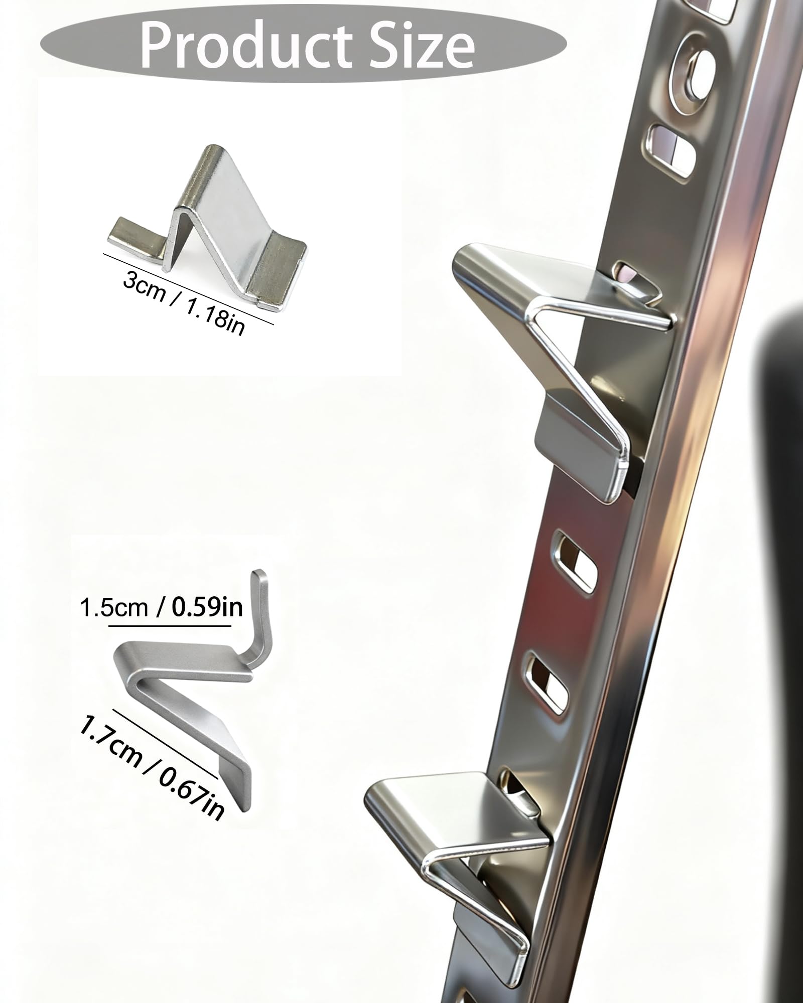 Silver Shelf Clips - Heavy Duty & Adjustable -2