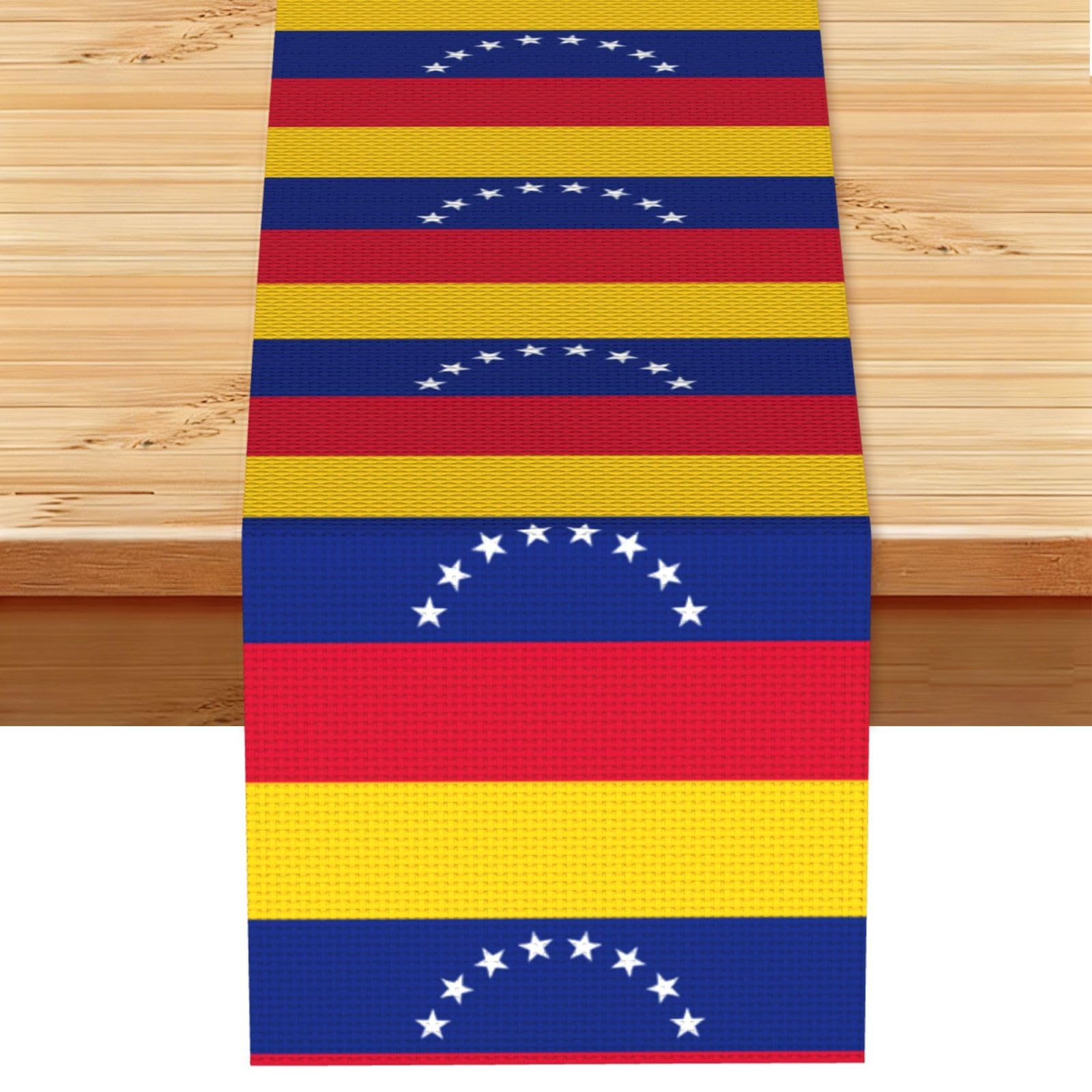 Flag of Venezuela Multi Purpose Table Runner for Home Decor, Printed Table Cloth for Kitchen Table, Countertops & Dining Area