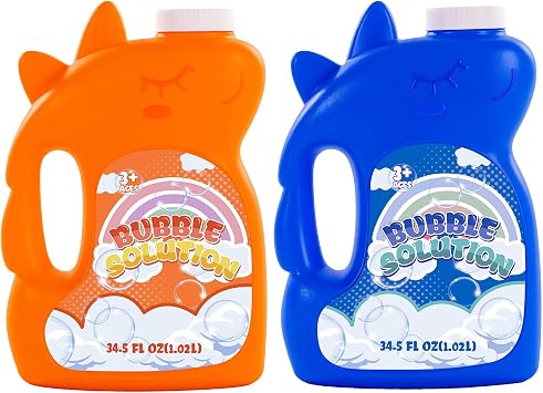 Concentrated Bubble Solution Bulk Refill for Bubble Machines, 70 oz up to 5 Gallon, Concentrated Liquid for Kids, Giant Wands, Blower, Birthday Party Favors
