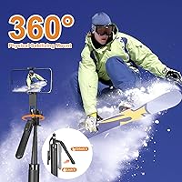 Vista 2 de Palo selfie de 70 pulgadas con trípode para teléfono recargable con control remoto, soporte de trípode para celular portátil extensible 3 en 1