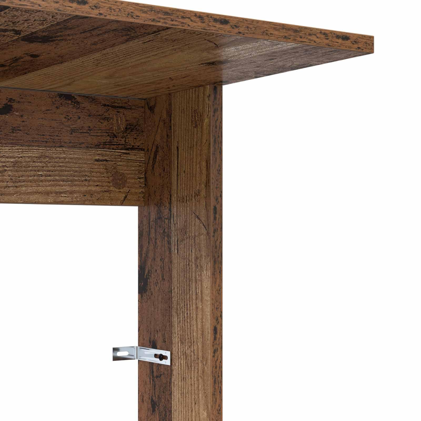 Mesa auxiliar en aspecto de madera vieja, 40 x 38 x 62,5 cm, moderna mesa de centro de madera para salón, mesa de sofá pequeña estable como mesita de noche