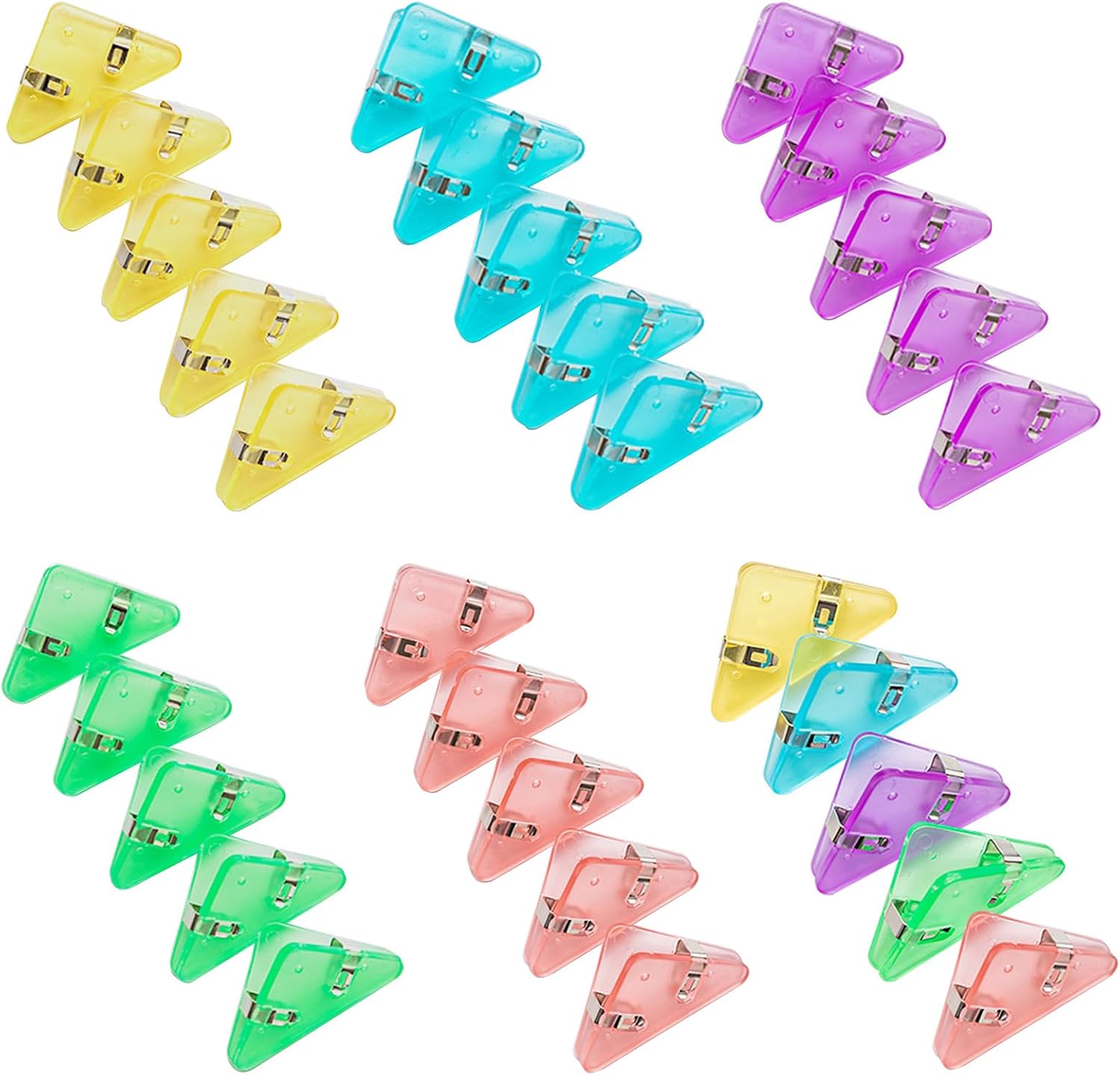 5Pieces Colorful Triangular Paper Clip Bookmarks, Mixed Color image 5