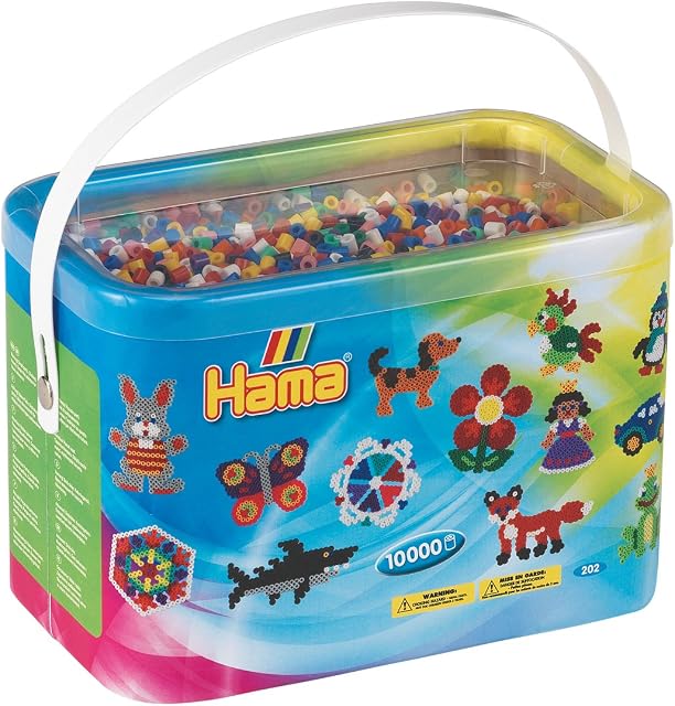 Hama 28178320140 Beads 10,000 Beads in a Bucket - Multicolour