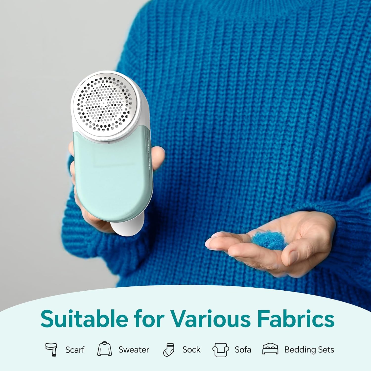 BEAUTURAL Fabric Shaver and Lint Remover, Rechargeable Sweater Defuzzer with 2 Speeds, 1 Replaceable 6-Leaf Blade, Remove Fuzz, Lint Balls, Pills, Bobbles for Clothes and Furniture - Image 6