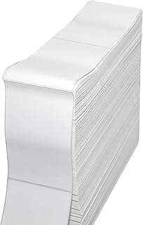 Compulabel Thermal Transfer Shipping Labels, 4 inch x 6 inch, White, Fanfold, Permanent Adhesive, Perforations Between Labels, 4000 Per Carton