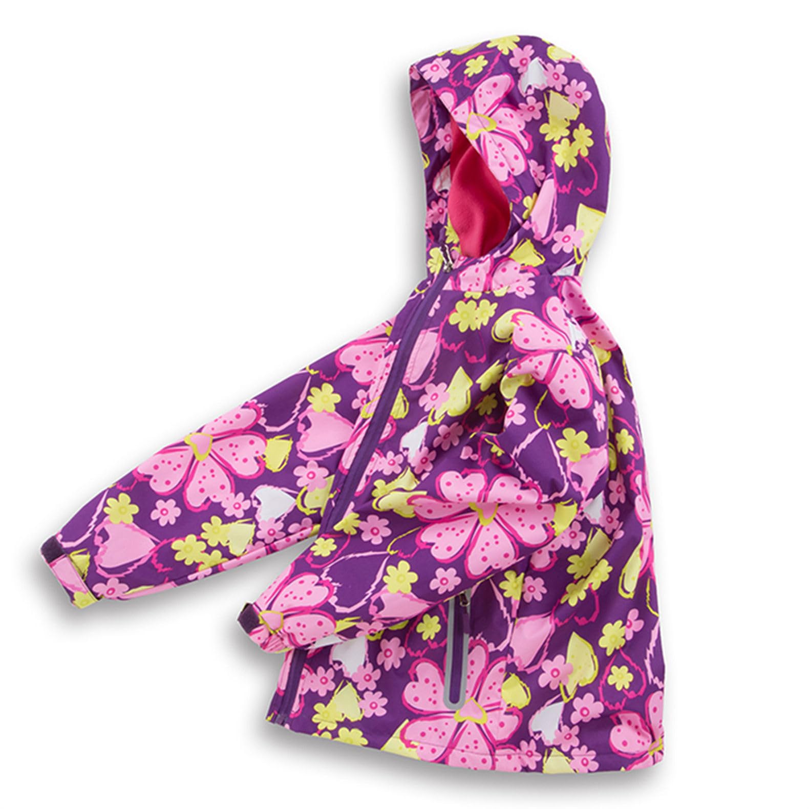 Softshell Enfant Imperméable Veste Manteaux Fille Étoile Imprimée Blouson a Capuche Veste de Pluie Outdoor Sport Randonnée Ski Jacket 3-16 Ans