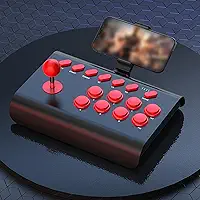 Diyeeni Joystick de Combate Sem Fio Bluetooth, Controlador de Jogo de Luta de arcades Clássico Universal, Suporte Turbo e Macro, Compatível Com Wins, SteamDeck, NeoGeo Mini (Preta)