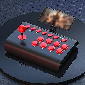 Diyeeni Joystick de Combate Sem Fio Bluetooth, Controlador de Jogo de Luta de arcades Clássico Universal, Suporte Turbo e Macro, Compatível Com Wins, SteamDeck, NeoGeo Mini (Preta)