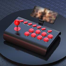 Diyeeni Joystick de Combate Sem Fio Bluetooth, Controlador de Jogo de Luta de arcades Clássico Universal, Suporte Turbo e Macro, Compatível Com Wins, SteamDeck, NeoGeo Mini (Preta)