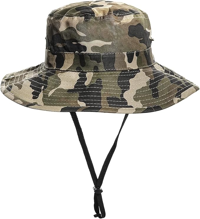 Boys Camo Sun-Bucket-Hat Summer Outdoor 