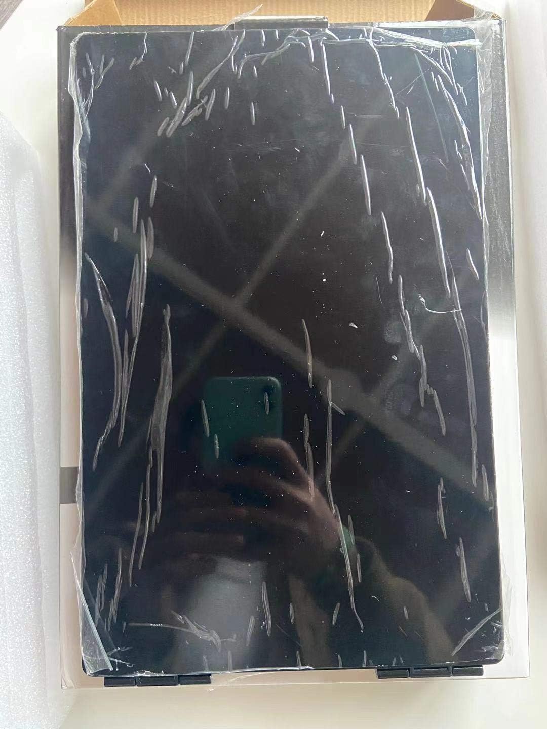 Chamber Trifold Hair Cutting Mirror Self Styling Mirror with Adjustable Height Hook Telescopic Hook Makeup Mirror Household Portable Hanging Three-Sided Folding,Black,MM2012