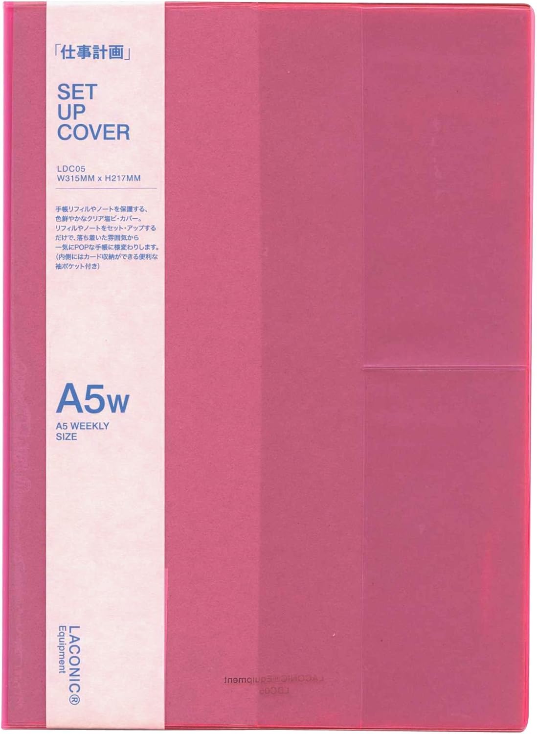 Laconic Notebook Cover A5 Weekly Vinyl Pink LDC05-45PK