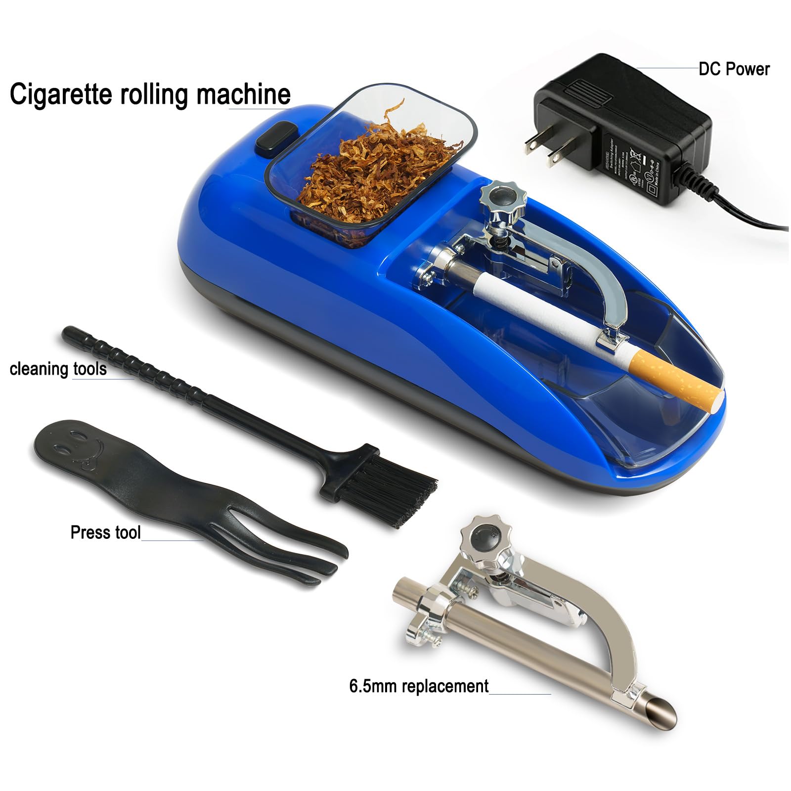 Amazon.com: Zipetatah Electric Cigarette Rolling Machine, Automatic Cigarette  Rolling Machine, Automatic Tobacco Roller Maker, Suitable for 8 and 6.5 MM  Diameter Size Cigarette Paper Tube … : Health & Household