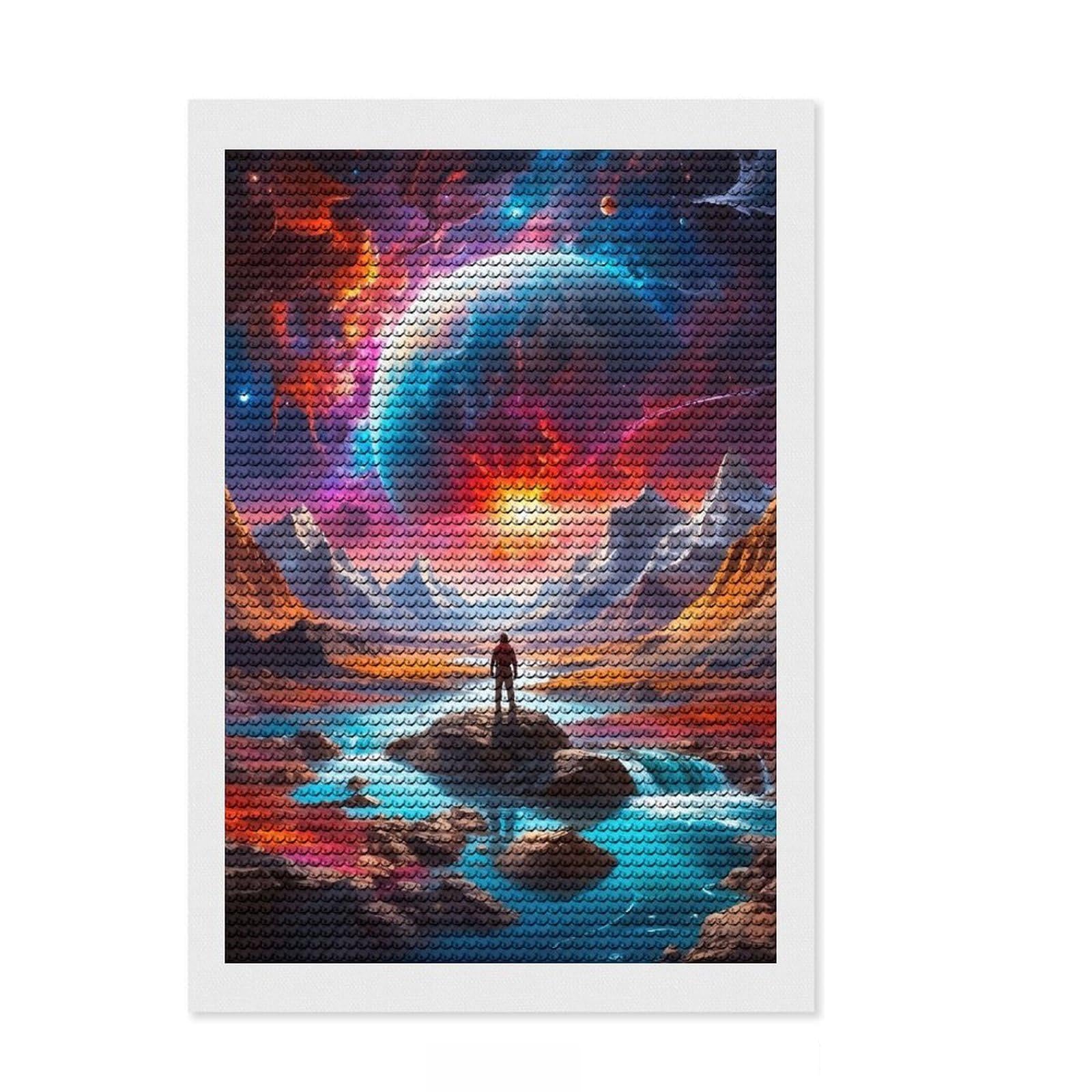 Junmoney Deep Collision Full Drill Diamond Painting Kit 8"x12", for Adults, Easy to Follow Symbols, Gift Idea, Aesthetic Room Decor
