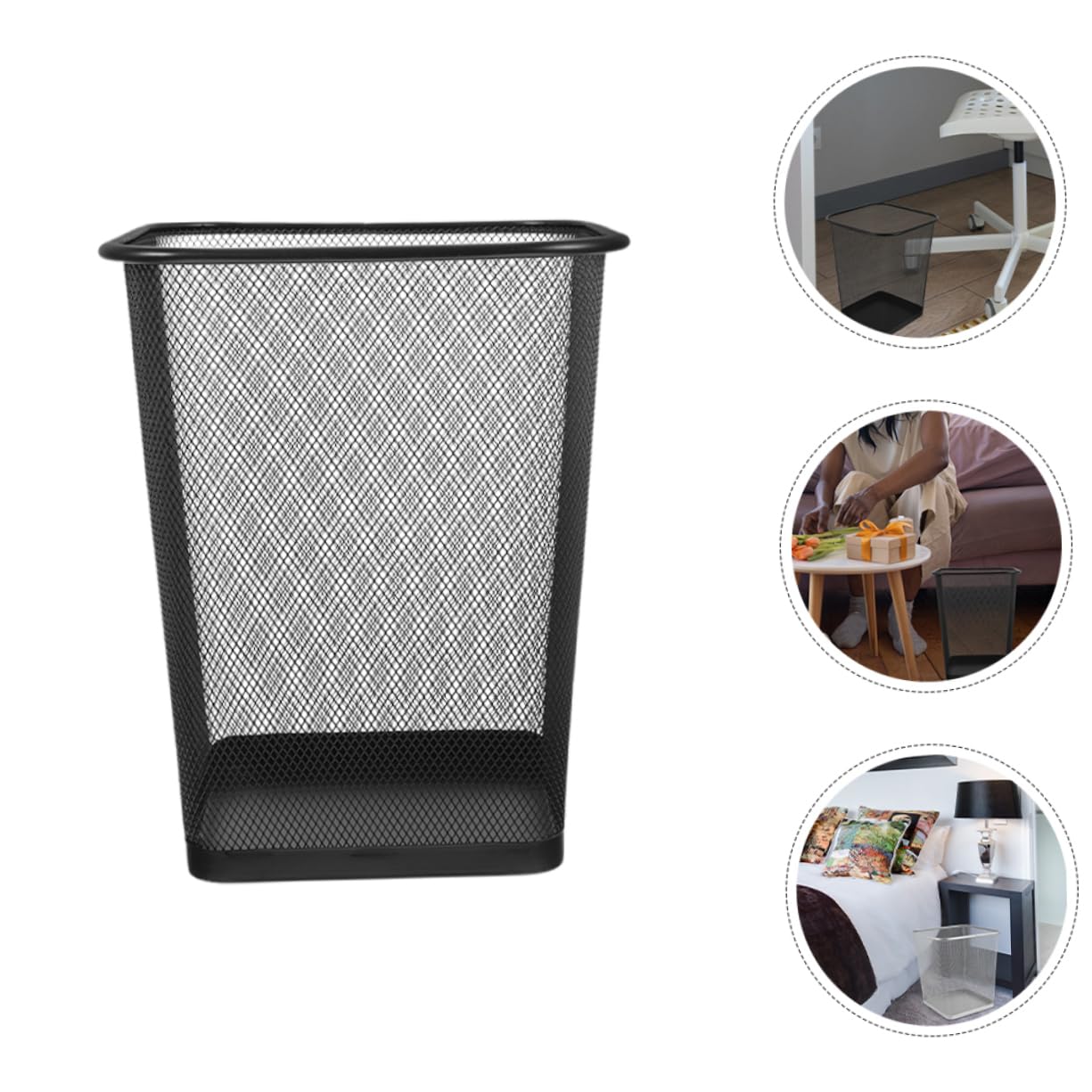 Cestino Della Spazzatura Metallo Rete Per Ufficio e Casa Cestino Elegante e Versatile Per Camera Da Letto Cucina e Ambienti Di Lavoro