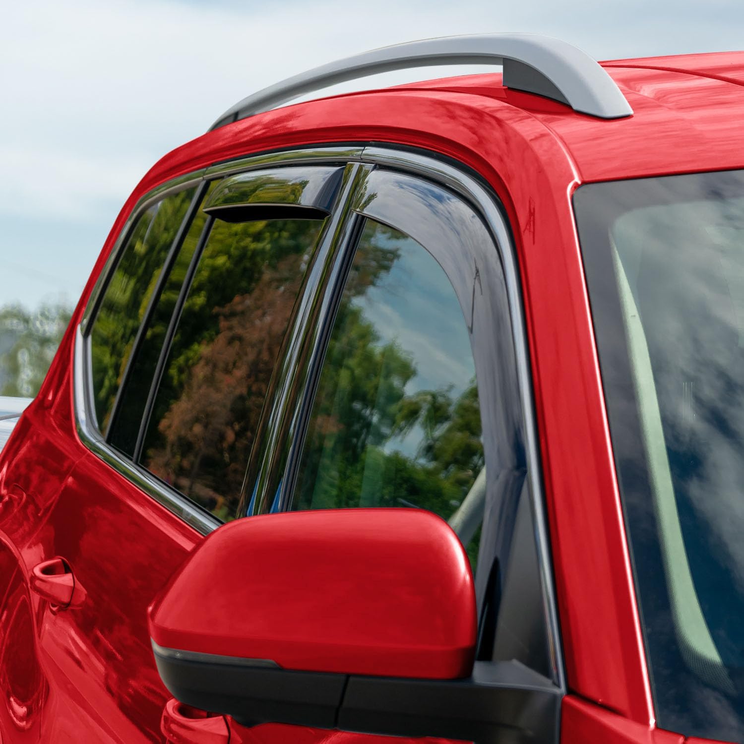 Voron Glass in-Channel Extra Durable Rain Guards for Volkswagen Atlas 2018-2026, Window Deflectors, Vent Window Visors, 4 Pieces - 200256