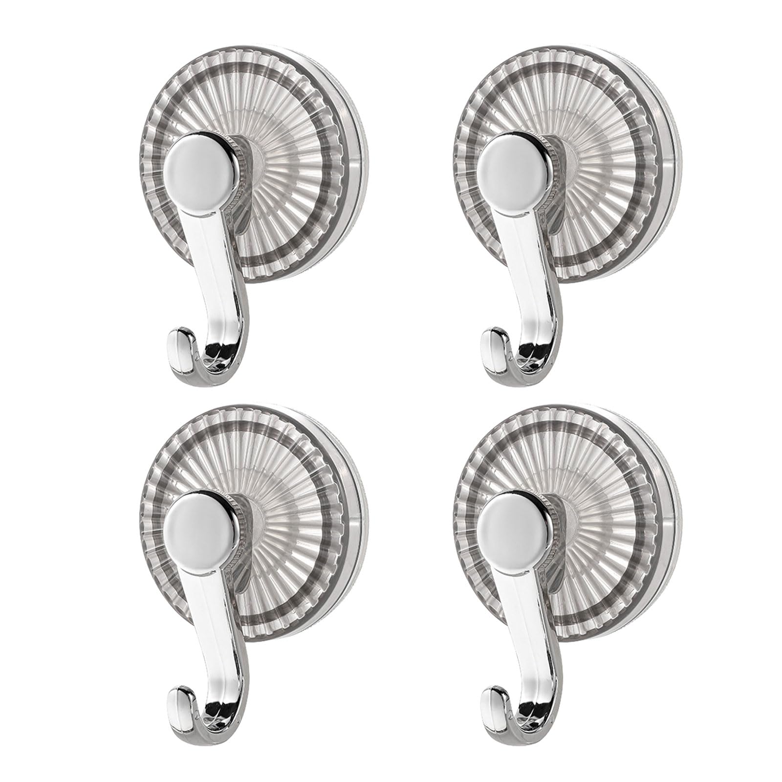 Beimus of 4 Extra Strength Suction Cup Hooks Removable Bath Towel Hangers Nonslip Design for Kitchen Shower Storage Practical Suction Cup Hooks Without Drill