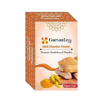 Namastey Haldi Chandan Powder | Pure Turmeric Sandalwood Powder for Hindu Religious Pooja, Tilak, Havan 30 Grams, 1oz