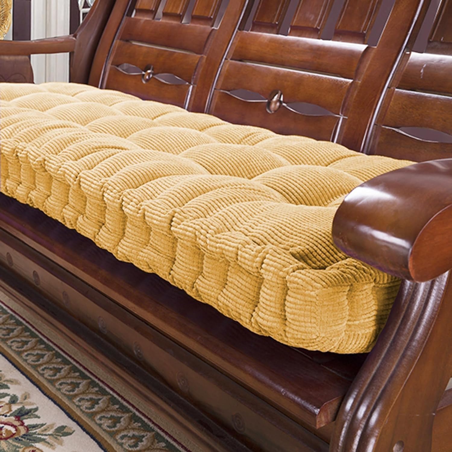 Bench Cushion Soft Thickened Bench Cushions for Indoor Furniture, Outdoor/Indoor Bench Seat Cushion，Multi-Scene Use (Color : #7, Size : 60x60cm/23x23in)