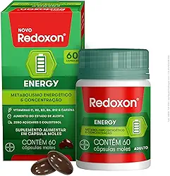 Redoxon Energy, 60 Cápsulas – Multivitamínico com Cafeína e Vitamina C,B2,B12,B6,B3 para Energia e Imunidade