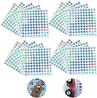 Vista 7 de RIVEENY 20 hojas de 1 a 100 adhesivos reflectantes láser pequeños redondos con números consecutivos autoadhesivos para almacenamiento de inventario