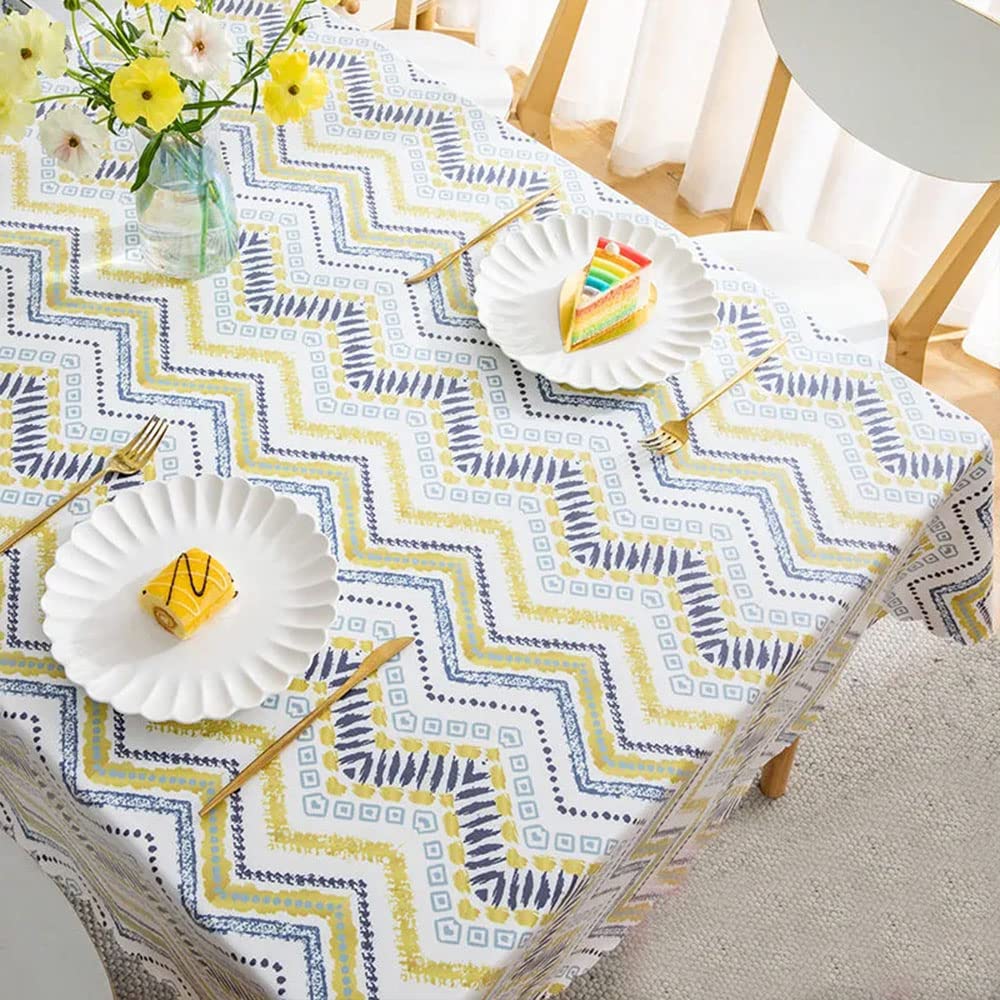 Nappe rectangulaire bohème imperméable en coton lin intérieur extérieur