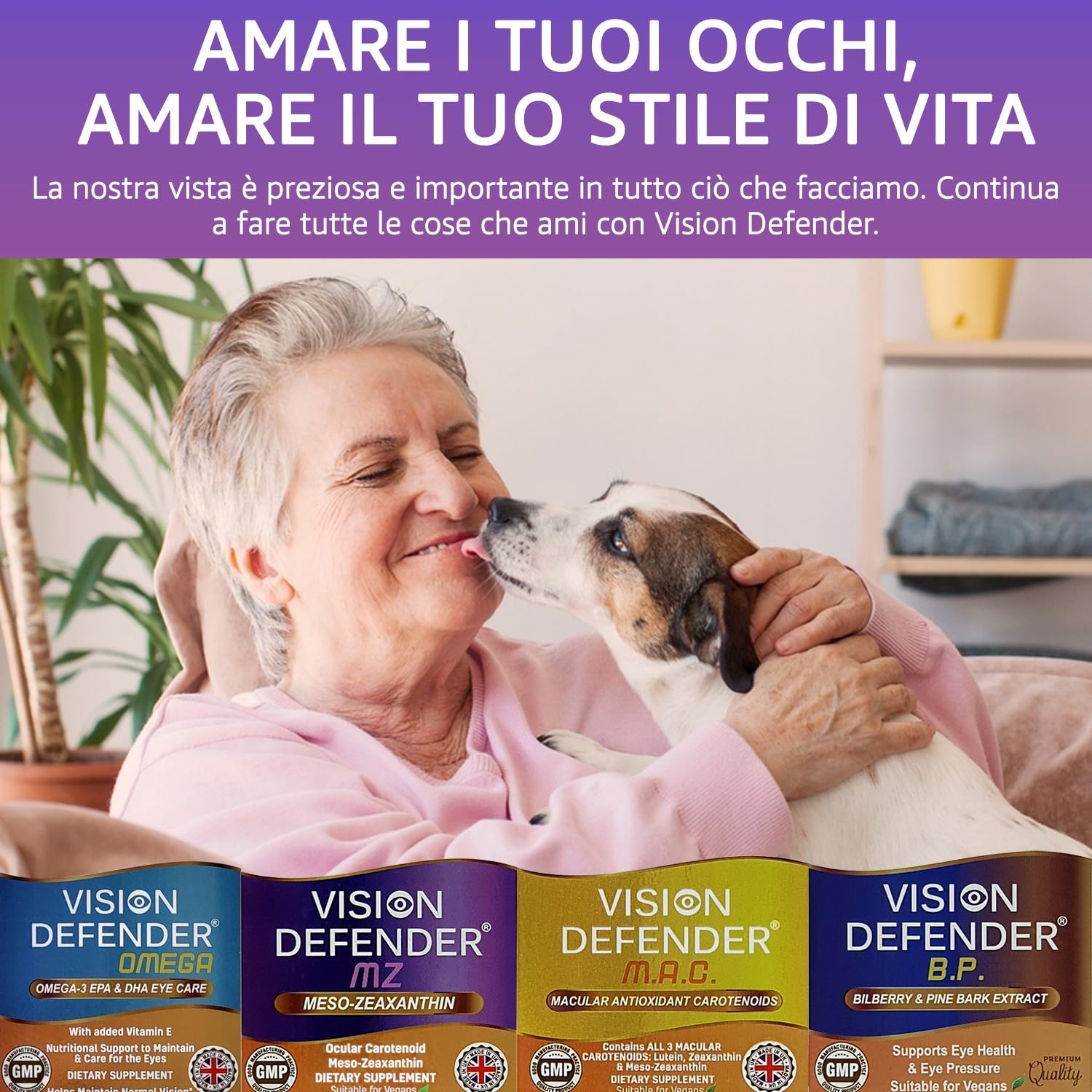 Vision Defender MZ Integratore per la Salute degli Occhi - 10mg Meso-Zeaxantina da Estratto di Tagete - Carotenoide Antiossidante per il Supporto della Vista e la Nutrizione della Retina - 90 Capsule