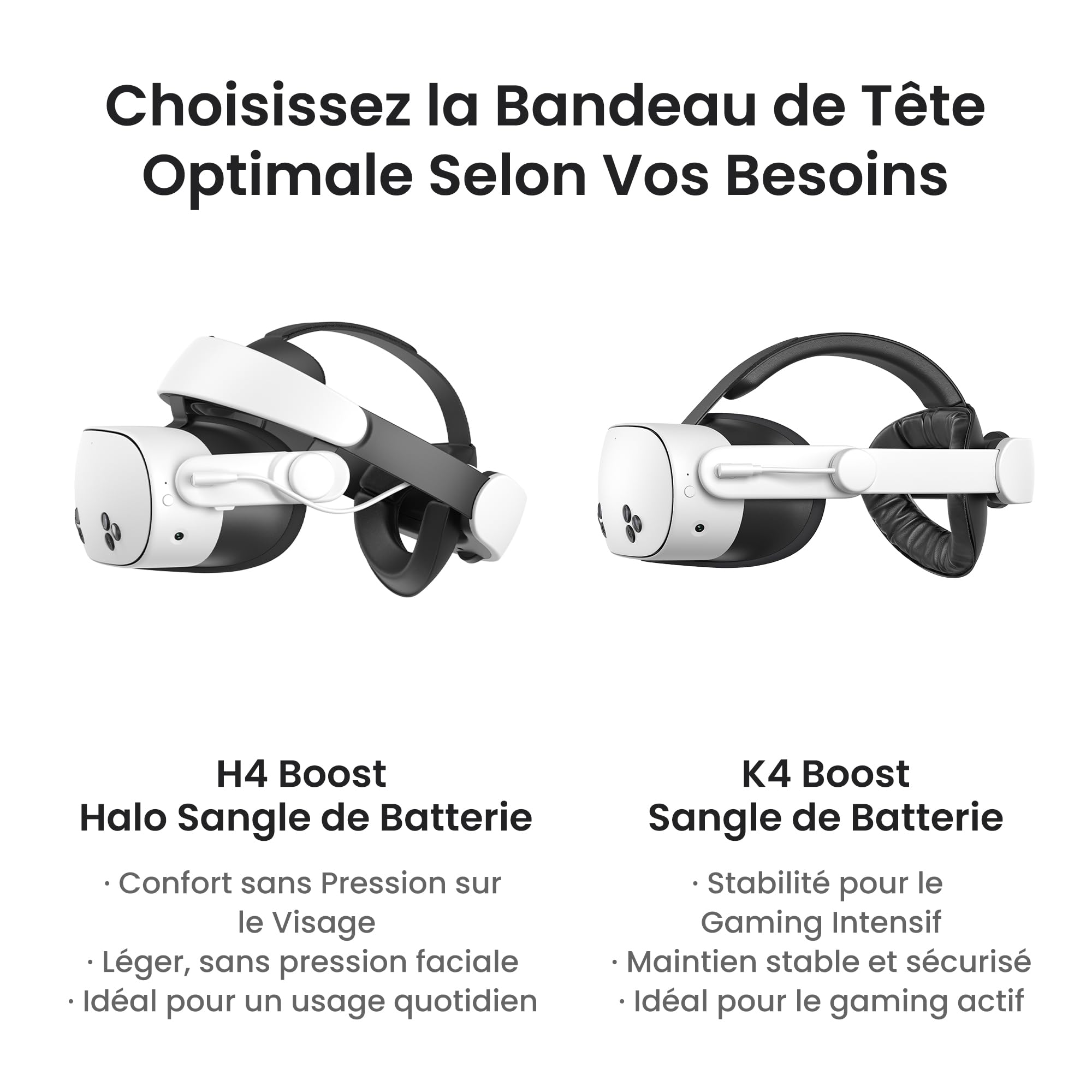 KIWI design K4 Boost Sangle de Tête avec Batterie de Confort Compatible avec Meta Quest 3/Quest 3S