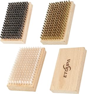 Ski Wax Brush Kit: Nylon Horsehair Brass in Deluxe Case