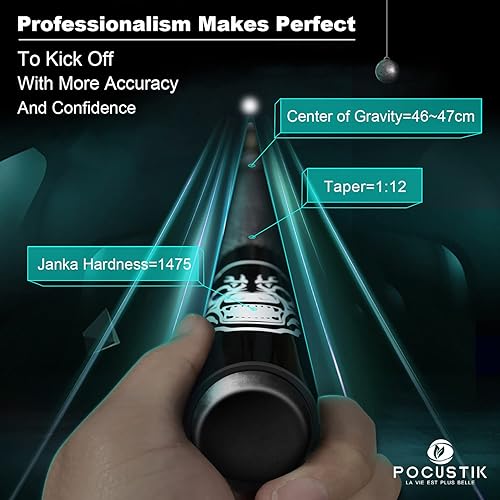 Miniatura 5 de Taco de billar de 58 pulgadas de 18192021 onzas, palos de billar de arce de 12 con punta de 0.512 in, tacos de piscina para bar de casa, envoltura