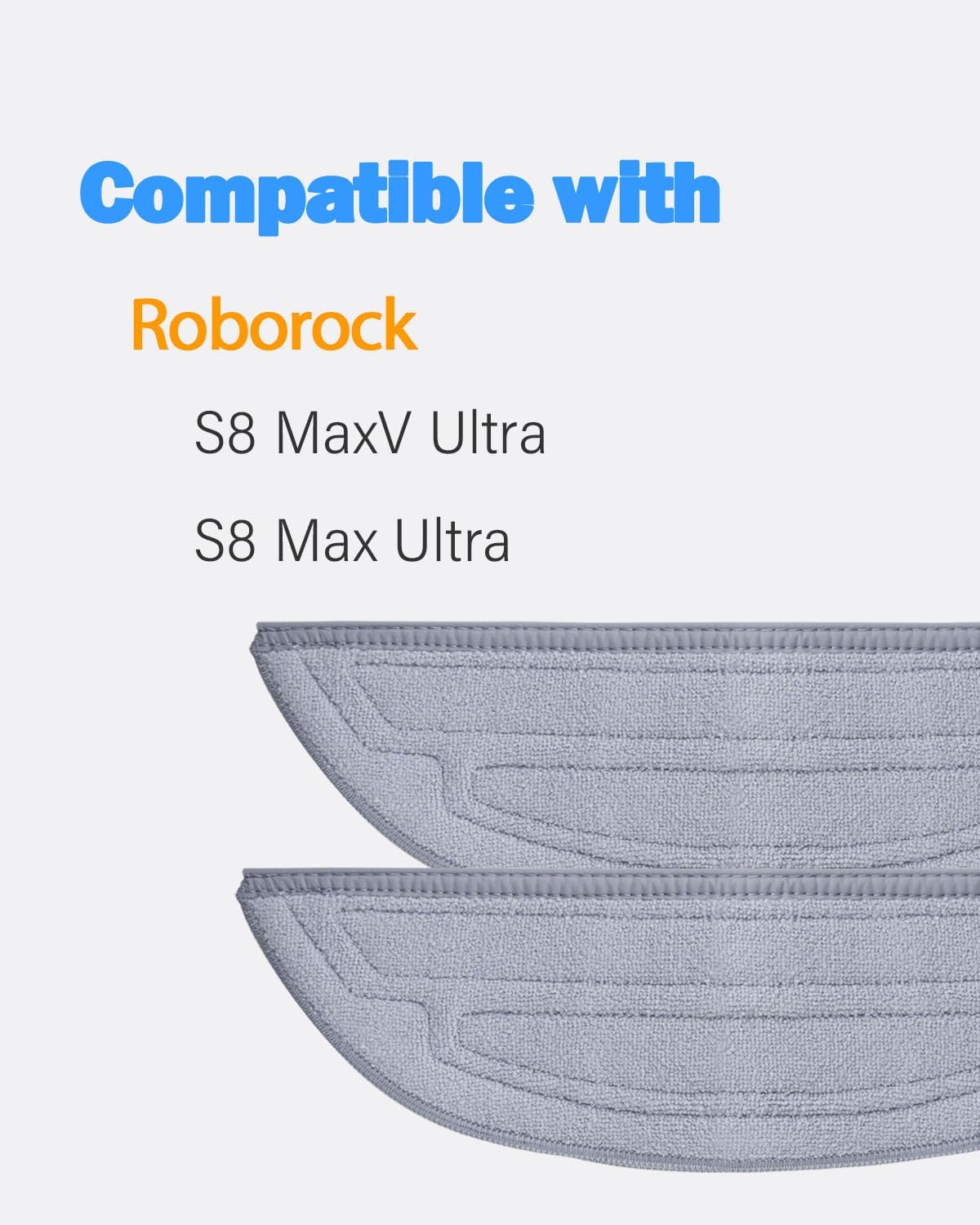 BBT BAMBOOST S8 MaxV Ultra Replacement Parts Fit for Roborock S8 MaxV Ultra, S8 Max Ultra Robot Robot Vacuum, Mop Pads, Accessories (2 Pack)
