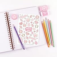 Vista 4 de Make it Real 3C4G- Pink & Gold All-in-1 Sketchbook Set - Unlined Diary, Journal & Sketchbook for Kids - Includes Pencils, Stickers & More - Perfect