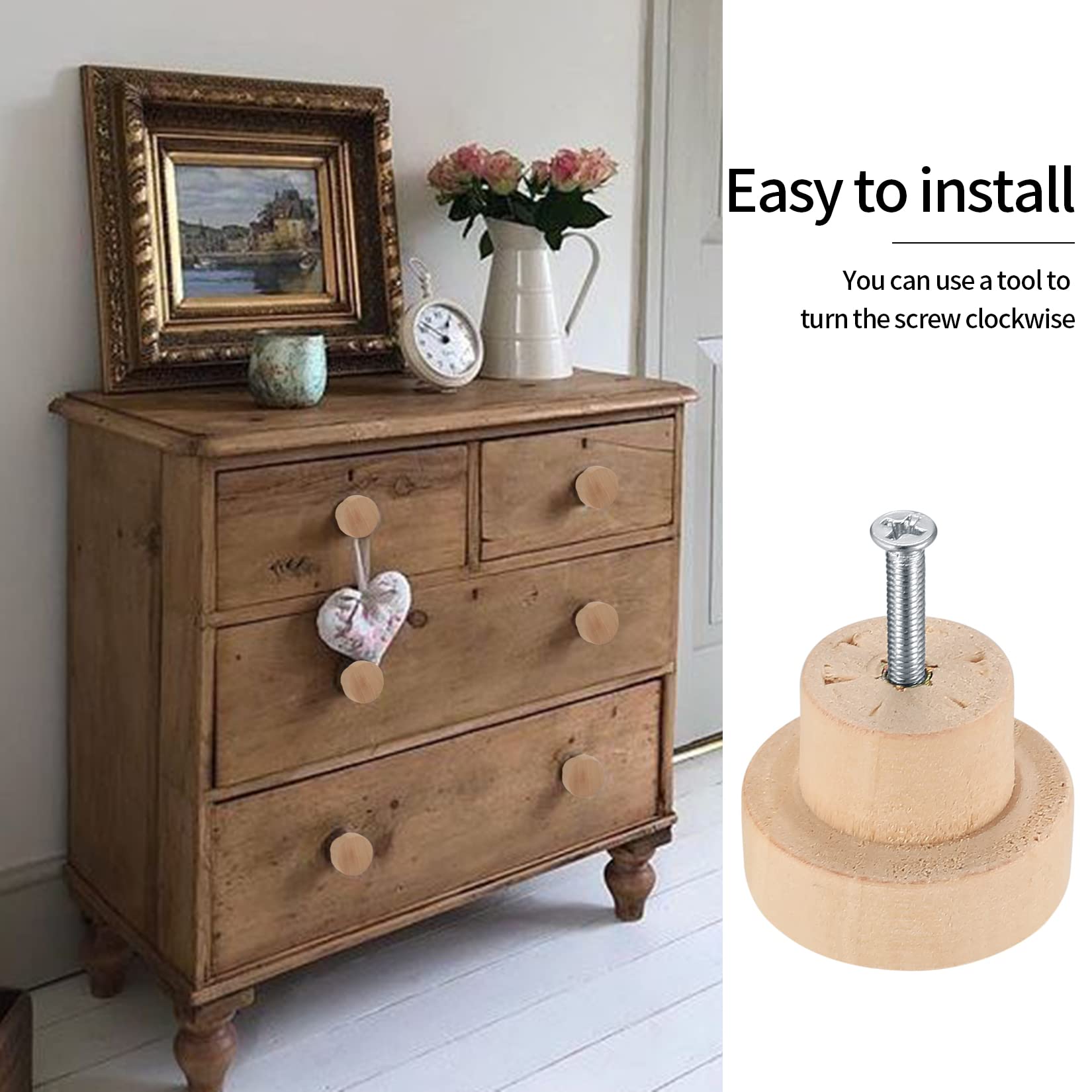 Set 16 Pomelli Per Mobili In Legno - Maniglie 35mm Per Cassetti E Armadi, Con Cacciavite Incluso - Foto 3